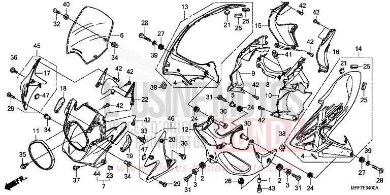 WINDLAUF von TRANSALP ABS SHASTA WHITE (NH138X) von 2010
